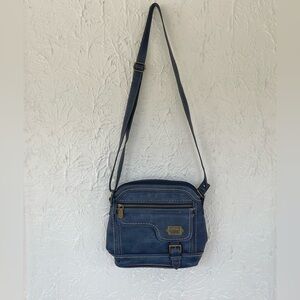 BOC Born of Concept Purse Faux Leather Crossbody Weathered Blue